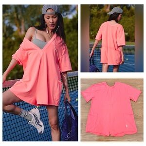 NEW Free People Hot Shot Tee Romper in Pink